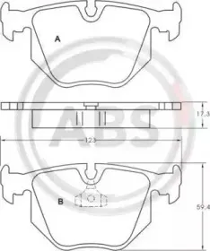 Комплект тормозных колодок, дисковый тормоз A.B.S. купить