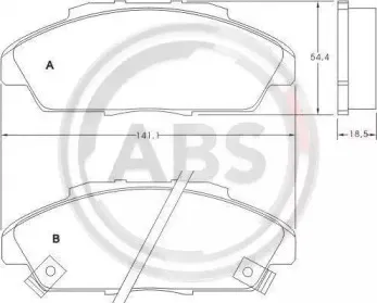 Комплект тормозных колодок, дисковый тормоз A.B.S. купить