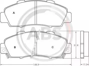 Комплект тормозных колодок, дисковый тормоз A.B.S. купить