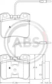 Комплект тормозных колодок, дисковый тормоз A.B.S. купить