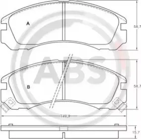 Комплект тормозных колодок, дисковый тормоз A.B.S. купить