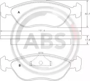 Комплект тормозных колодок, дисковый тормоз A.B.S. купить