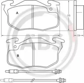 Комплект тормозных колодок, дисковый тормоз A.B.S. купить