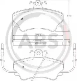 Комплект тормозных колодок, дисковый тормоз A.B.S. купить