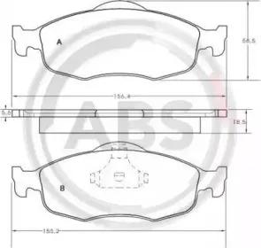 Комплект тормозных колодок, дисковый тормоз A.B.S. купить