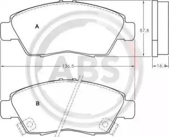 Комплект тормозных колодок, дисковый тормоз A.B.S. купить