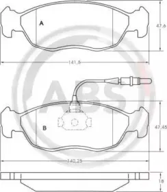 Комплект тормозных колодок, дисковый тормоз A.B.S. купить