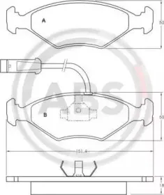 Комплект тормозных колодок, дисковый тормоз A.B.S. купить
