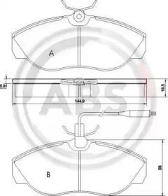 Комплект тормозных колодок, дисковый тормоз A.B.S. купить