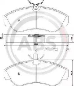 Комплект тормозных колодок, дисковый тормоз A.B.S. купить
