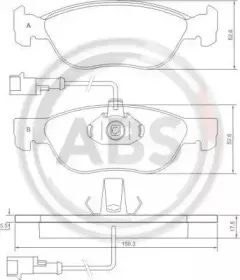 Комплект тормозных колодок, дисковый тормоз A.B.S. купить