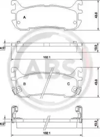 Комплект тормозных колодок, дисковый тормоз A.B.S. купить