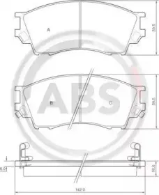 Комплект тормозных колодок, дисковый тормоз A.B.S. купить