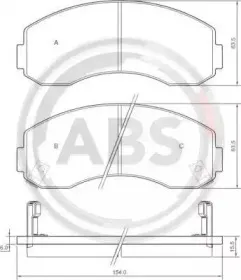 Комплект тормозных колодок, дисковый тормоз A.B.S. купить