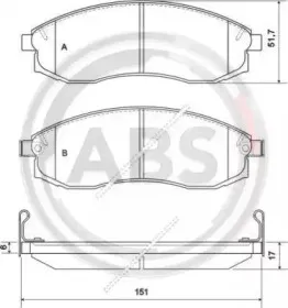 Комплект тормозных колодок, дисковый тормоз A.B.S. купить