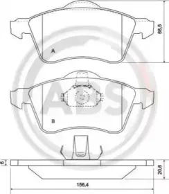 Комплект тормозных колодок, дисковый тормоз A.B.S. купить