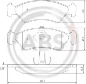 Комплект тормозных колодок, дисковый тормоз A.B.S. купить