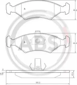 Комплект тормозных колодок, дисковый тормоз A.B.S. купить