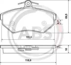 Комплект тормозных колодок, дисковый тормоз A.B.S. купить