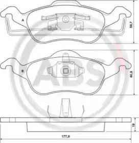 Комплект тормозных колодок, дисковый тормоз A.B.S. купить