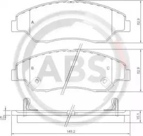 Комплект тормозных колодок, дисковый тормоз A.B.S. купить