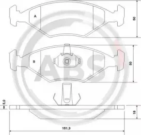 Комплект тормозных колодок, дисковый тормоз A.B.S. купить