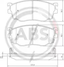Комплект тормозных колодок, дисковый тормоз A.B.S. купить