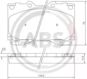 Комплект тормозных колодок, дисковый тормоз A.B.S. купить