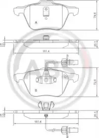 Комплект тормозных колодок, дисковый тормоз A.B.S. купить