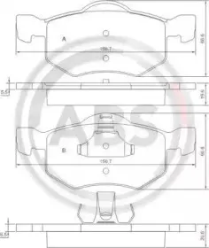 Комплект тормозных колодок, дисковый тормоз A.B.S. купить