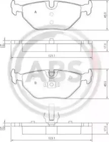 Комплект тормозных колодок, дисковый тормоз A.B.S. купить