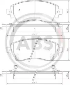 Комплект тормозных колодок, дисковый тормоз A.B.S. купить