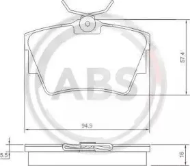 Комплект тормозных колодок, дисковый тормоз A.B.S. купить