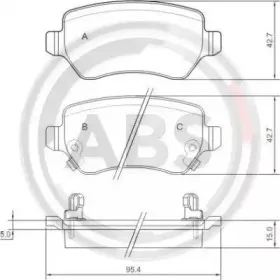 Комплект тормозных колодок, дисковый тормоз A.B.S. купить