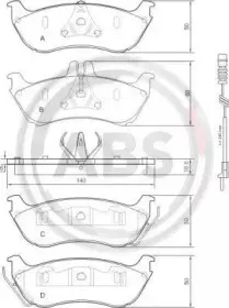 Комплект тормозных колодок, дисковый тормоз A.B.S. купить