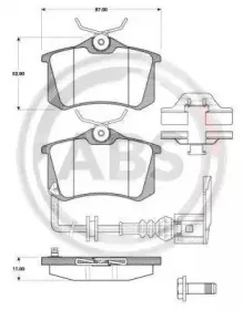 Комплект тормозных колодок, дисковый тормоз A.B.S. купить