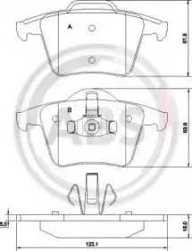 Комплект тормозных колодок, дисковый тормоз A.B.S. купить