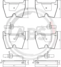 Комплект тормозных колодок, дисковый тормоз A.B.S. купить