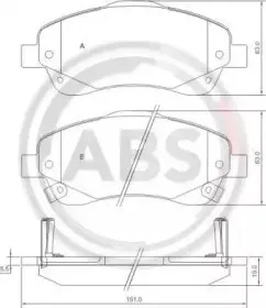 Комплект тормозных колодок, дисковый тормоз A.B.S. купить