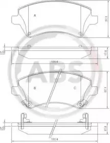 Комплект тормозных колодок, дисковый тормоз A.B.S. купить