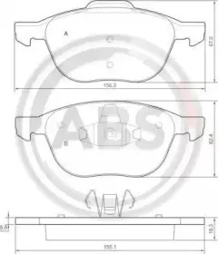 Комплект тормозных колодок, дисковый тормоз A.B.S. купить