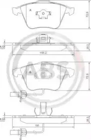 Комплект тормозных колодок, дисковый тормоз A.B.S. купить