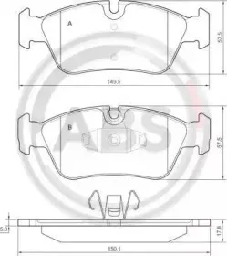 Комплект тормозных колодок, дисковый тормоз A.B.S. купить
