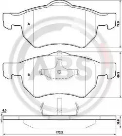 Комплект тормозных колодок, дисковый тормоз A.B.S. купить