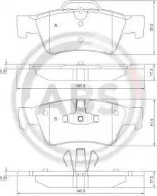 Комплект тормозных колодок, дисковый тормоз A.B.S. купить