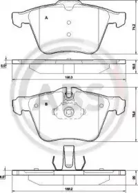 Комплект тормозных колодок, дисковый тормоз A.B.S. купить