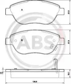 Комплект тормозных колодок, дисковый тормоз A.B.S. купить
