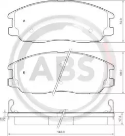Комплект тормозных колодок, дисковый тормоз A.B.S. купить