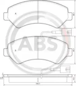 Комплект тормозных колодок, дисковый тормоз A.B.S. купить
