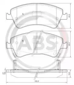 Комплект тормозных колодок, дисковый тормоз A.B.S. купить